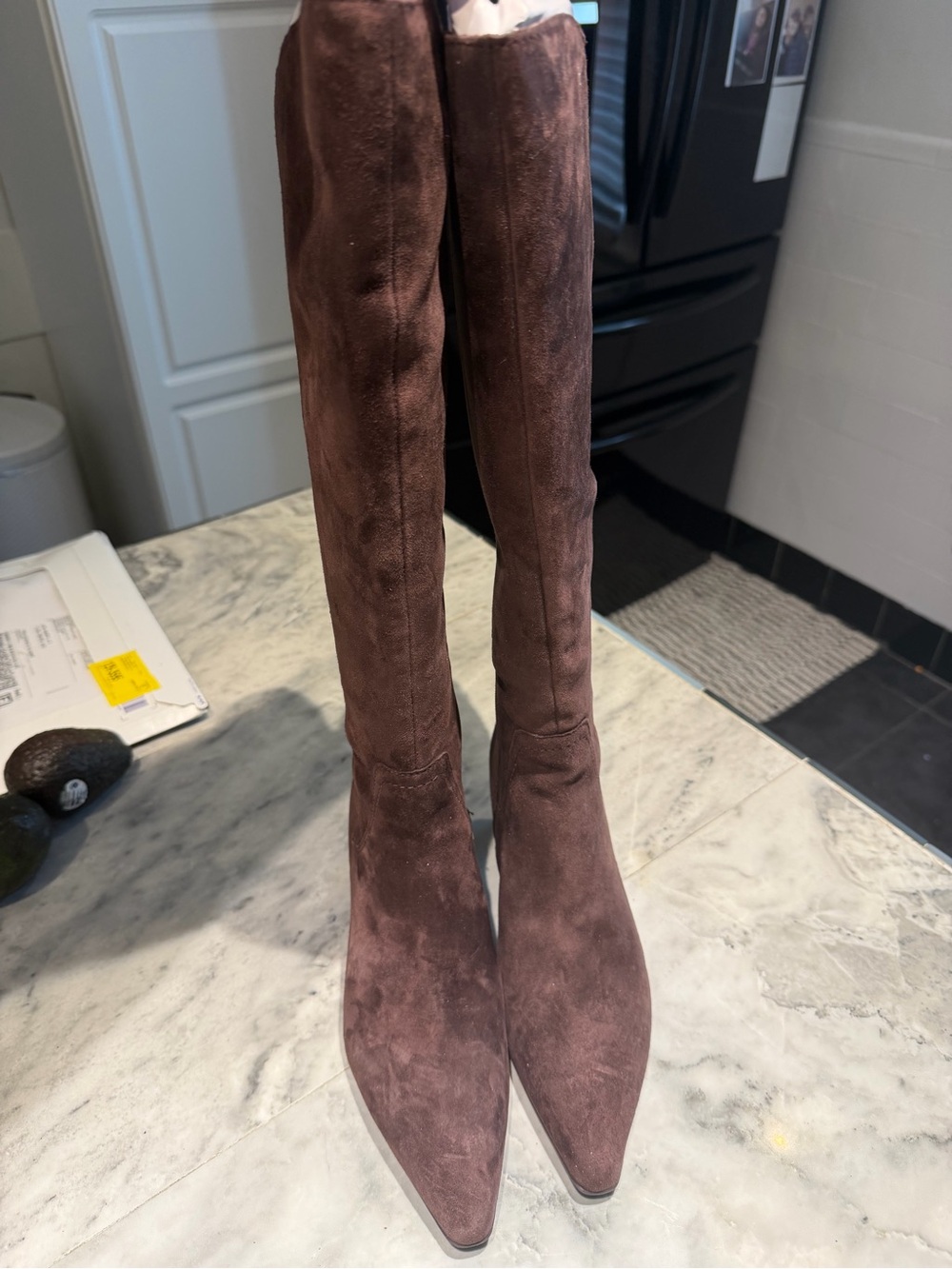 Naturalizer Deesha Women's Over-the-Knee Pointed Suede Boots - Brown 7M